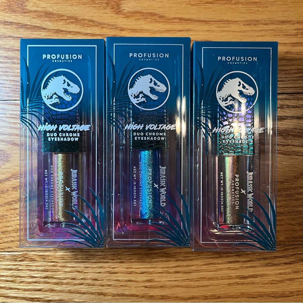 Profusion Cosmetics x Jurassic World High Voltage Duo Chrome Eyeshadow Lot of 3